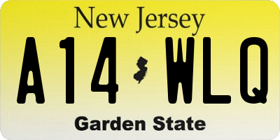 NJ license plate A14WLQ