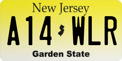 NJ license plate A14WLR