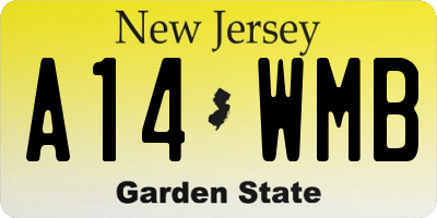 NJ license plate A14WMB