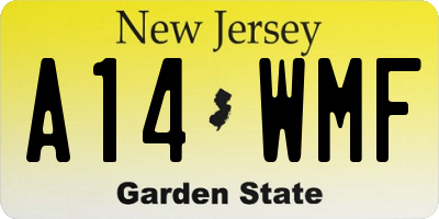 NJ license plate A14WMF