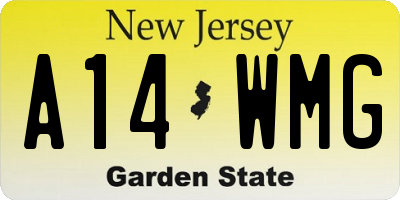 NJ license plate A14WMG