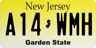 NJ license plate A14WMH