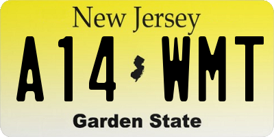NJ license plate A14WMT