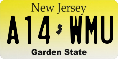 NJ license plate A14WMU