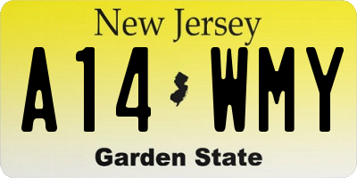 NJ license plate A14WMY
