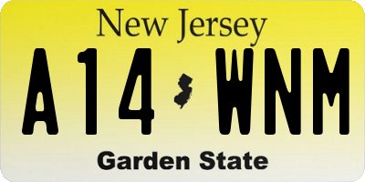 NJ license plate A14WNM
