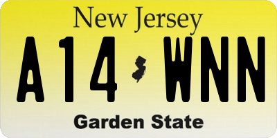 NJ license plate A14WNN