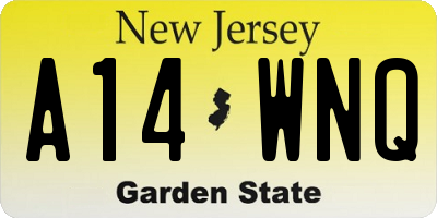 NJ license plate A14WNQ