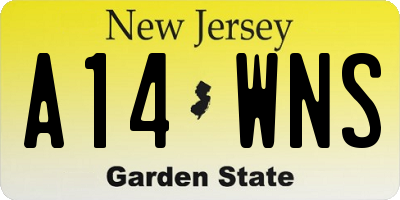 NJ license plate A14WNS