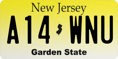 NJ license plate A14WNU