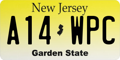 NJ license plate A14WPC