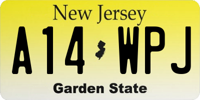 NJ license plate A14WPJ