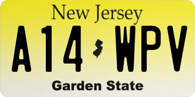 NJ license plate A14WPV
