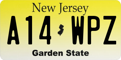 NJ license plate A14WPZ