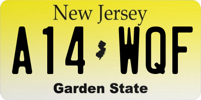 NJ license plate A14WQF