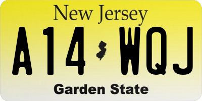 NJ license plate A14WQJ