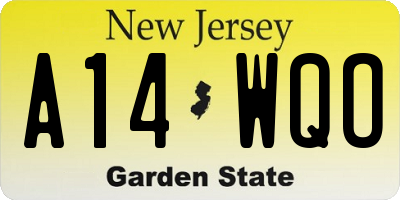 NJ license plate A14WQO
