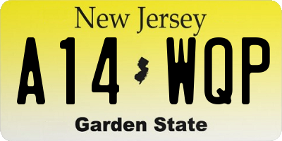NJ license plate A14WQP