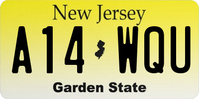 NJ license plate A14WQU