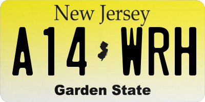 NJ license plate A14WRH