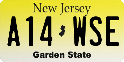 NJ license plate A14WSE