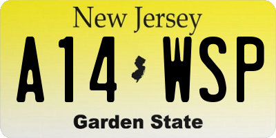 NJ license plate A14WSP