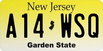 NJ license plate A14WSQ