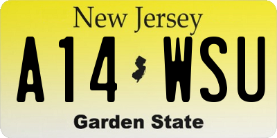 NJ license plate A14WSU