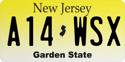 NJ license plate A14WSX