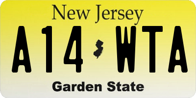 NJ license plate A14WTA