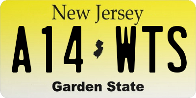 NJ license plate A14WTS