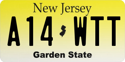 NJ license plate A14WTT