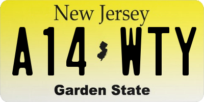 NJ license plate A14WTY