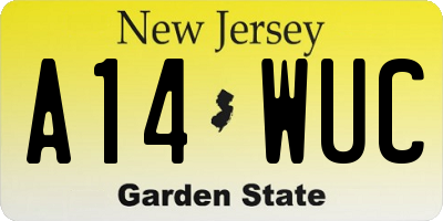 NJ license plate A14WUC
