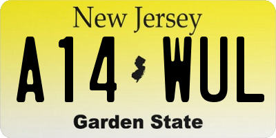 NJ license plate A14WUL