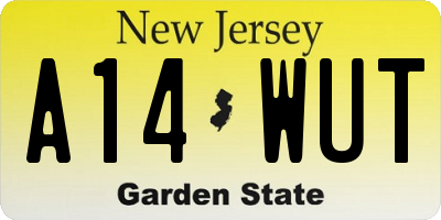 NJ license plate A14WUT