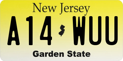 NJ license plate A14WUU