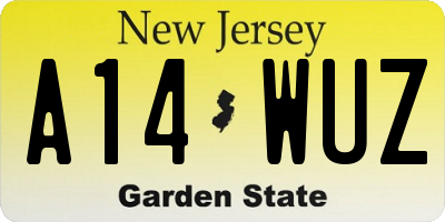 NJ license plate A14WUZ