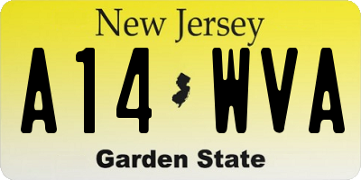 NJ license plate A14WVA