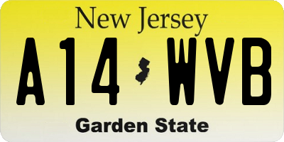 NJ license plate A14WVB
