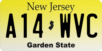 NJ license plate A14WVC