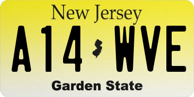 NJ license plate A14WVE