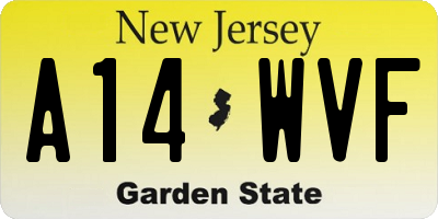 NJ license plate A14WVF