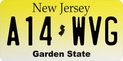 NJ license plate A14WVG