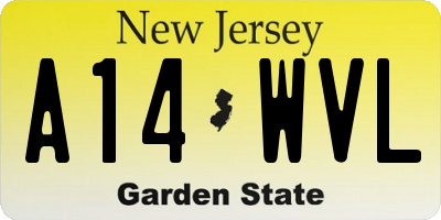 NJ license plate A14WVL