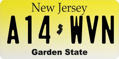 NJ license plate A14WVN