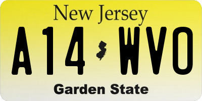NJ license plate A14WVO