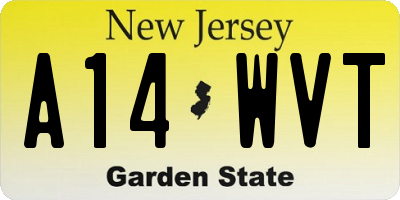 NJ license plate A14WVT