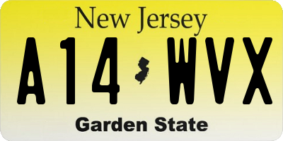 NJ license plate A14WVX
