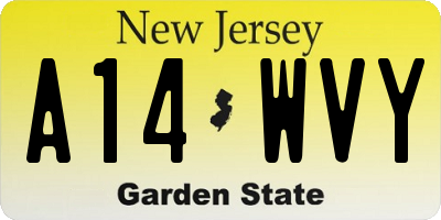 NJ license plate A14WVY